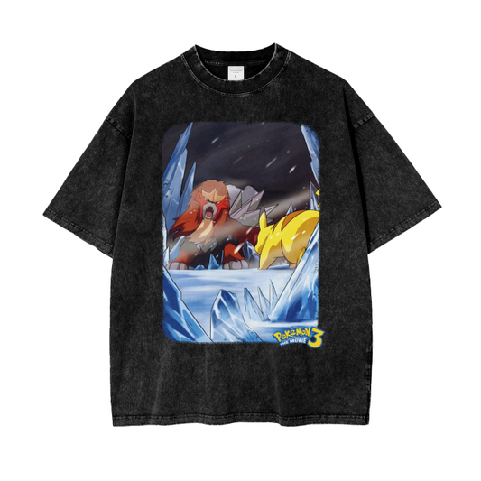 Pokemon The Movie 3 Inspired - Acid Wash Oversize T-Shirt - 250gsm