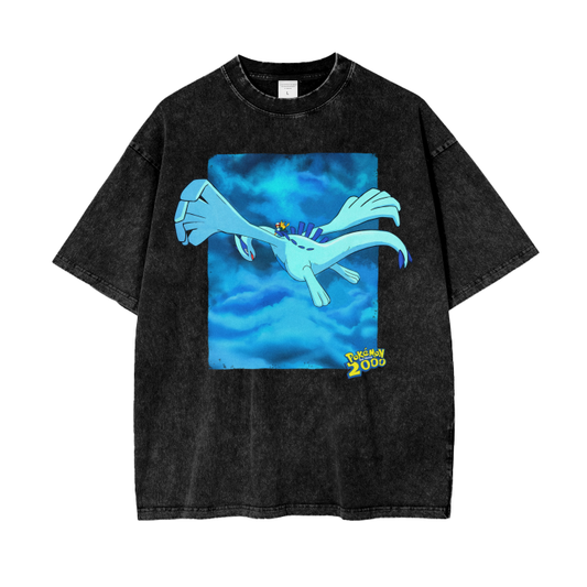 Pokemon The Movie 2000 Inspired - Acid Wash Oversize T-Shirt - 250gsm